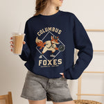 Columbus Foxes Crewneck Sweatshirt - Vintage Defunct Baseball Teams - Georgia