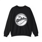 Boise Buckskins Crewneck Sweatshirt in black with the Boise Buckskins logo, script lettering across a stitched baseball on the front