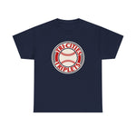 Tri-Cities Triplets Heavyweight T-Shirt in navy with the Tri-Cities Triplets logo, red lettering circling a baseball on the front