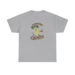 Sanford Celeryfeds Heavyweight T-Shirt in sport grey with the green cartoon celery stalk mascot swinging a bat on the front