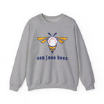 San Jose Bees 1980s Style Crewneck Sweatshirt - Vintage Defunct Baseball Teams - California