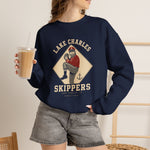 Lake Charles Skippers Crewneck Sweatshirt - Vintage Defunct Baseball Teams - Louisiana