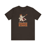 Bisbee-Douglas Copper Kings Premium Lightweight T-Shirt in brown with the Bisbee-Douglas Copper Kings logo, a bearded king in a crown and cape swinging a bat on the front