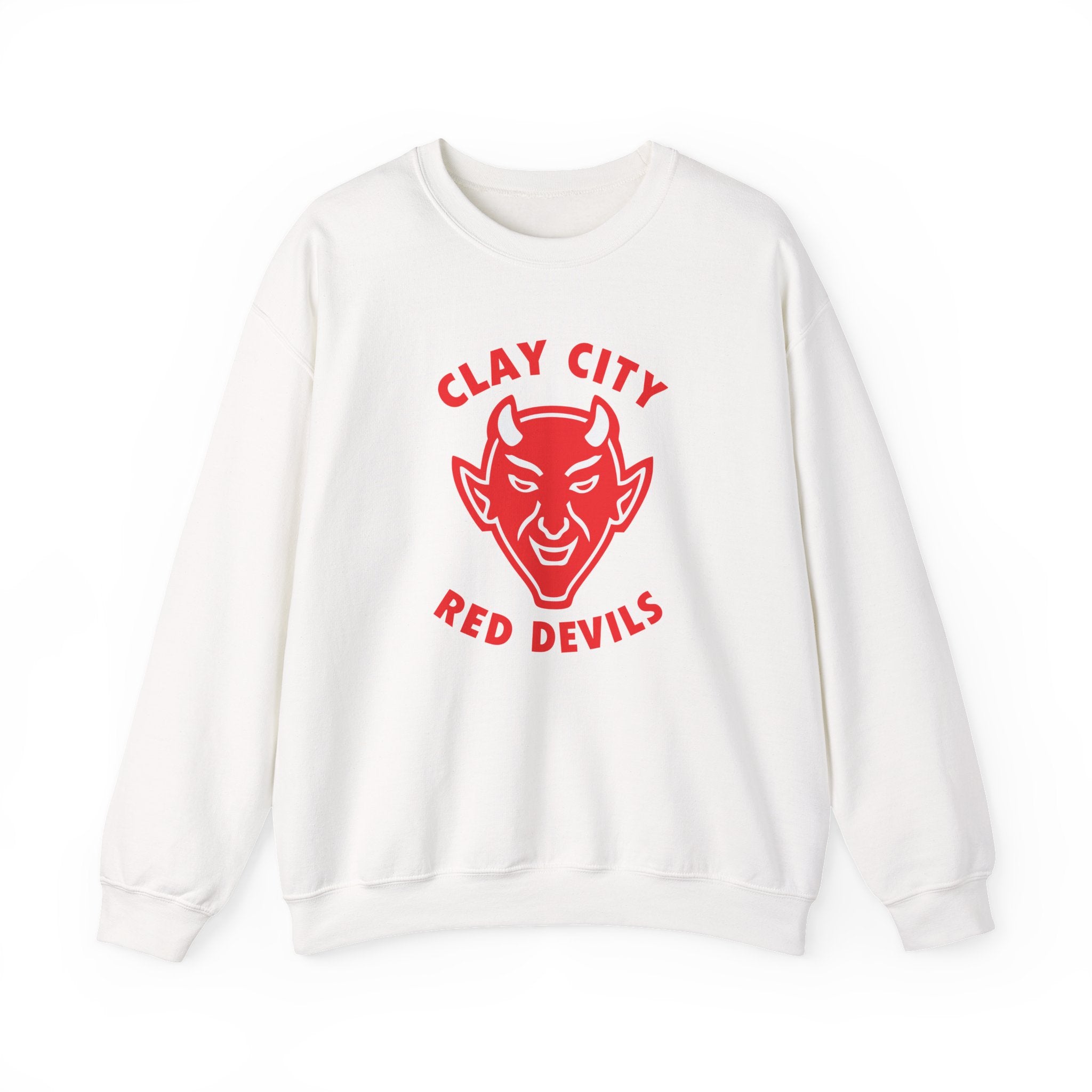 Clay City Red Devils Crewneck Sweatshirt - Vintage Defunct Baseball Teams