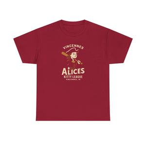 Vincennes Alices T-Shirt (Heavyweight) - Vintage Defunct Baseball Teams