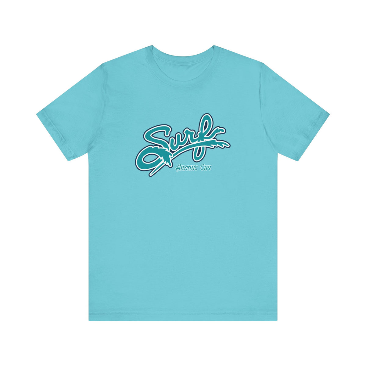 Atlantic City Surf Baseball Script T-Shirt (Premium Lightweight ...