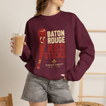 Baton Rouge Red Sticks Crewneck Sweatshirt - Vintage Defunct Baseball Teams - Louisiana