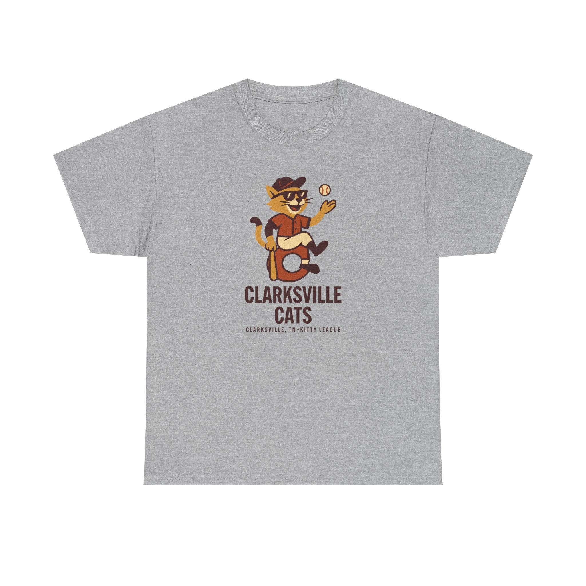 Clarksville Cats T-Shirt (Heavyweight) - Vintage Defunct Baseball Teams