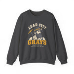 Lead City Grays Crewneck Sweatshirt - Vintage Defunct Baseball Teams - South Dakota