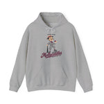 Tonopah Mollycoddles Hoodie in sport grey with the Tonopah Mollycoddles logo, a monocled deadball-era dandy holding a teacup and leaning on his bat on the front