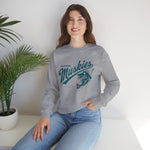 Muskegon Muskies Crewneck Sweatshirt - Vintage Defunct Baseball Teams - Michigan