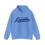 Grays Harbor Loggers Hoodie in carolina blue with the Grays Harbor Loggers logo, script lettering with a tail swash on the front
