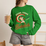 Grand Forks Flickertails Crewneck Sweatshirt - Vintage Defunct Baseball Teams - North Dakota