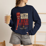 Baton Rouge Red Sticks Crewneck Sweatshirt - Vintage Defunct Baseball Teams - Louisiana