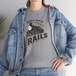 Council Bluffs Rails T-Shirt (Heavyweight) - Vintage Defunct Baseball Teams - Iowa