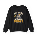 Lead City Grays Crewneck Sweatshirt - Vintage Defunct Baseball Teams - South Dakota