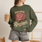 Victoria Rosebuds Crewneck Sweatshirt - Vintage Defunct Baseball Teams - Texas