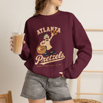 Atlanta Pretzels Crewneck Sweatshirt - Vintage Defunct Baseball Teams - Georgia