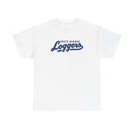 Grays Harbor Loggers Heavyweight T-Shirt in white with the Grays Harbor Loggers logo, script lettering with a tail swash on the front
