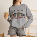 Salt Lake City Skyscrapers Crewneck Sweatshirt - Vintage Defunct Baseball Teams - Utah