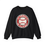 Tri-Cities Triplets Crewneck Sweatshirt in black with the Tri-Cities Triplets logo, red lettering circling a baseball on the front