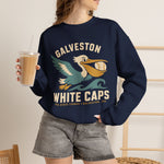 Galveston White Caps Crewneck Sweatshirt - Vintage Defunct Baseball Teams - Texas