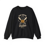 Fort Wayne Brakies Crewneck Sweatshirt in black with the smiling lantern between two crossed baseball bats on the front