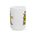 Norwich Navigators Baseball Mug with the green gator navigator logo peering through a bat spyglass inside a ship's wheel