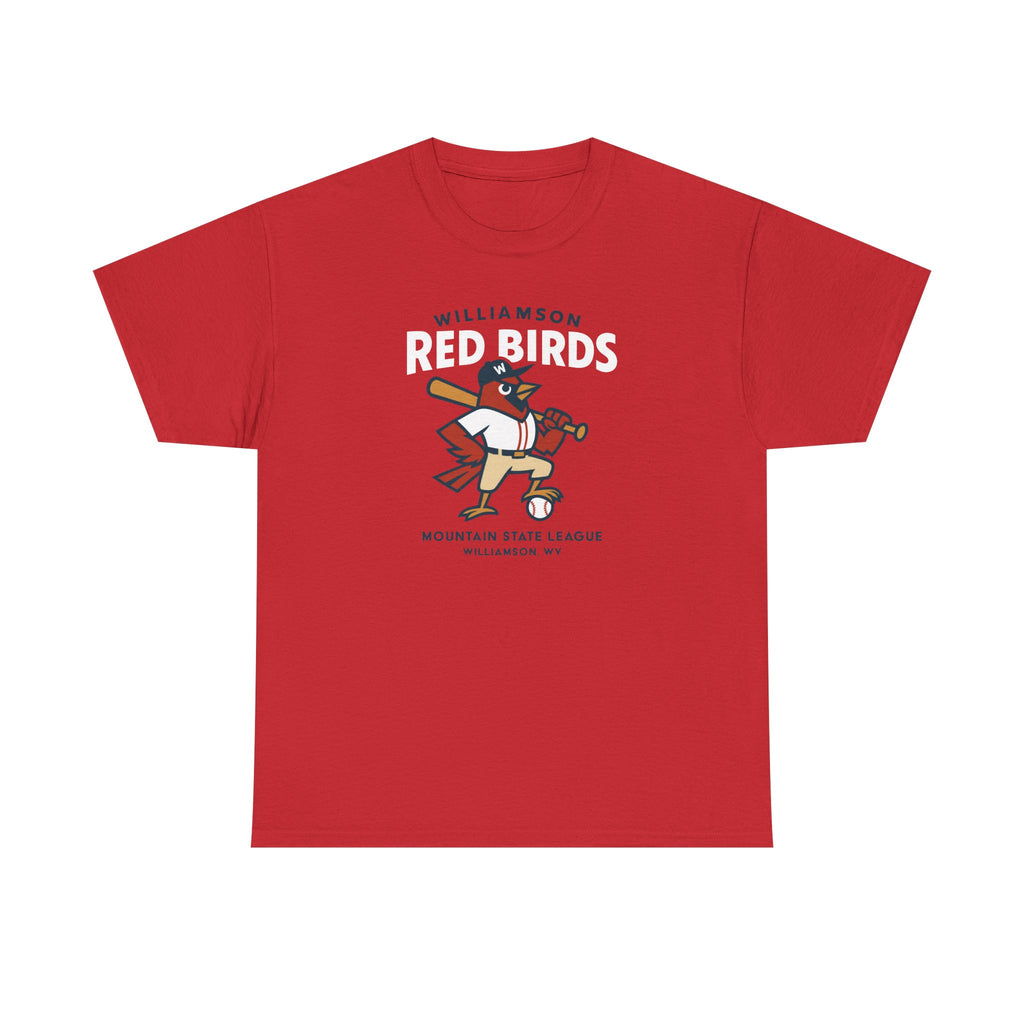 Williamson Red Birds T-Shirt (Heavyweight) - Vintage Defunct Baseball Teams