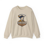 Beige crewneck sweatshirt featuring vintage Versailles Aristocrats baseball team logo from the 1908 Blue Grass League.