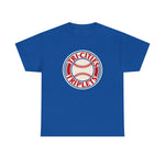 Tri-Cities Triplets Heavyweight T-Shirt in royal with the Tri-Cities Triplets logo, red lettering circling a baseball on the front