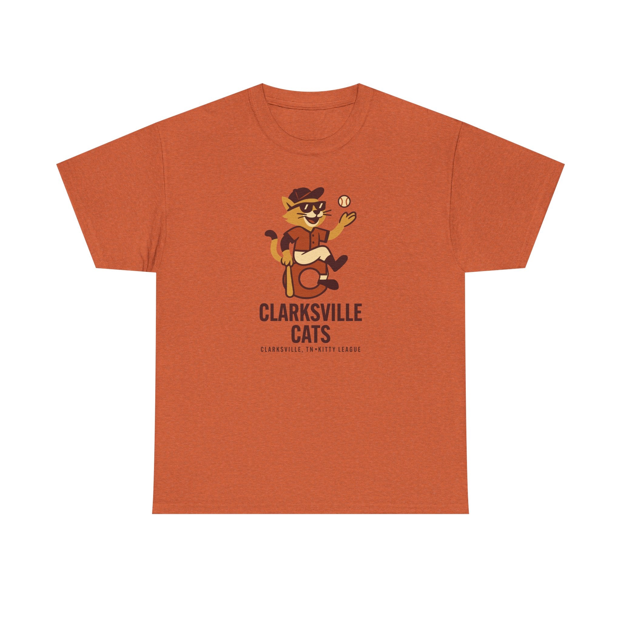 Clarksville Cats T-Shirt (Heavyweight) - Vintage Defunct Baseball Teams