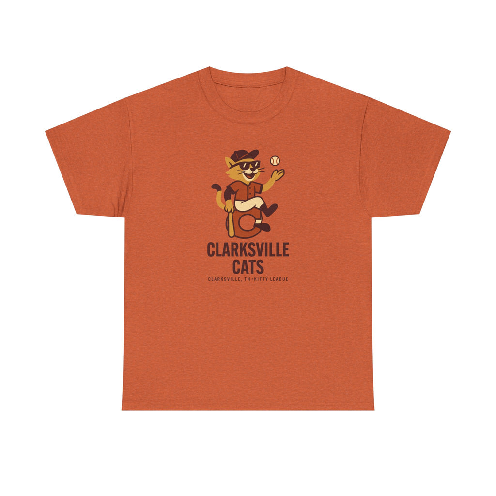 Clarksville Cats T-Shirt (Heavyweight) - Vintage Defunct Baseball Teams