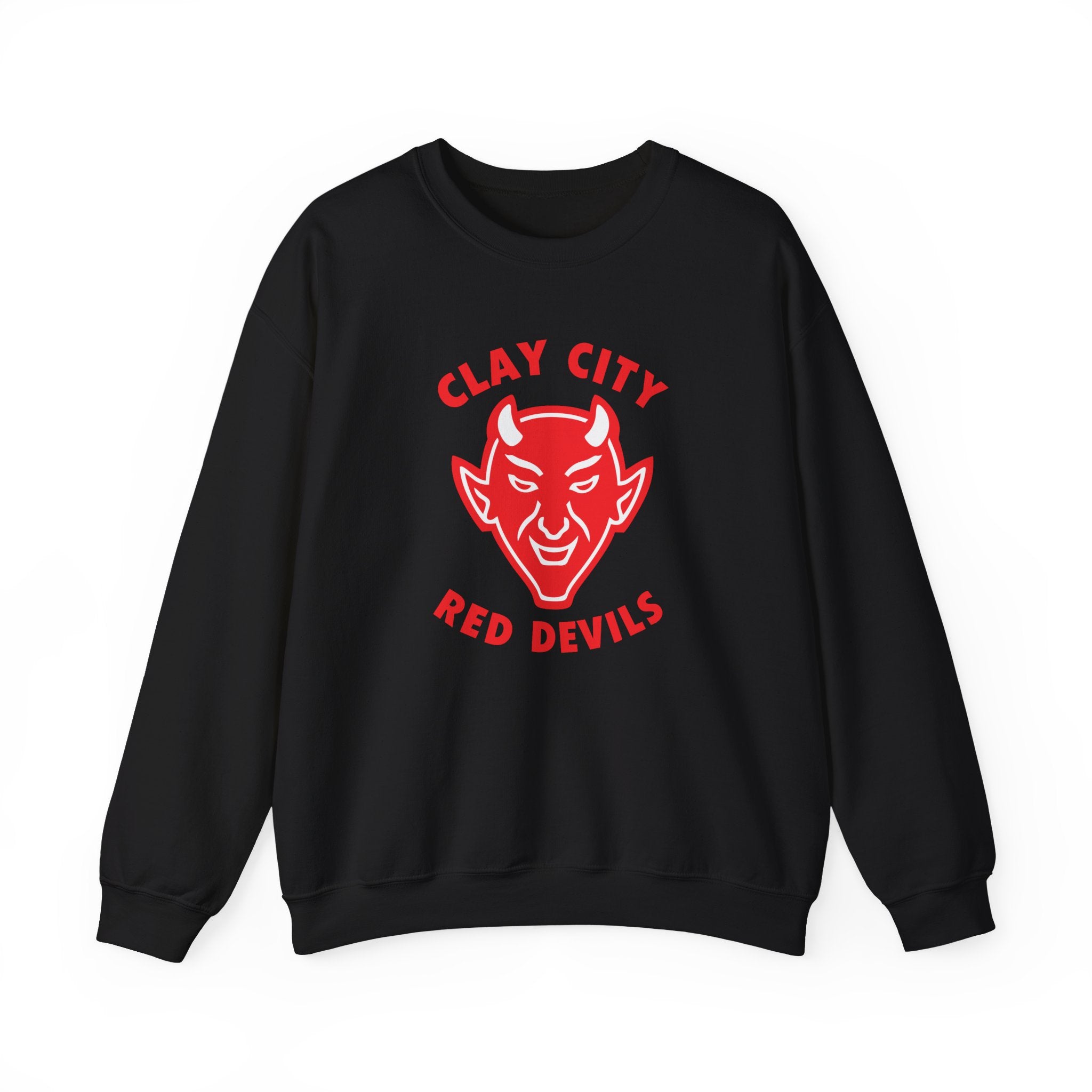 Clay City Red Devils Crewneck Sweatshirt - Vintage Defunct Baseball Teams
