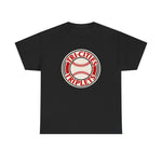 Tri-Cities Triplets Heavyweight T-Shirt in black with the Tri-Cities Triplets logo, red lettering circling a baseball on the front