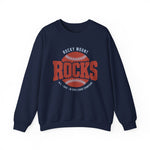 Rocky Mount Rocks Crewneck Sweatshirt - Vintage Defunct Baseball Teams - North Carolina