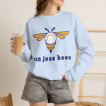 San Jose Bees 1980s Style Crewneck Sweatshirt - Vintage Defunct Baseball Teams - California