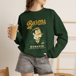 Bismarck Barons Crewneck Sweatshirt - Vintage Defunct Baseball Teams - North Dakota