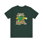 Norwich Navigators Baseball Premium Lightweight T-Shirt in forest with the green gator navigator logo peering through a bat spyglass inside a ship's wheel on the front