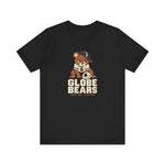 Globe Bears Premium Lightweight T-Shirt in black with the Globe Bears logo, a scowling bear cub in a ball cap and glove on the front