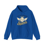 St. Petersburg Saints Hoodie in royal with the cream winged baseball emblem with a halo on the front