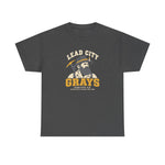 Lead City Grays T-Shirt (Heavyweight) - Vintage Defunct Baseball Teams - South Dakota