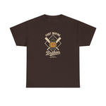 Fort Wayne Brakies Heavyweight T-Shirt in dark chocolate with the smiling lantern between two crossed baseball bats on the front