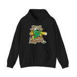 Norwich Navigators Baseball Hoodie in black with the green gator navigator logo peering through a bat spyglass inside a ship's wheel on the front