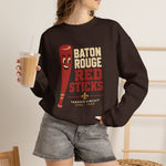 Baton Rouge Red Sticks Crewneck Sweatshirt - Vintage Defunct Baseball Teams - Louisiana