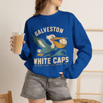 Galveston White Caps Crewneck Sweatshirt - Vintage Defunct Baseball Teams - Texas