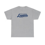 Grays Harbor Loggers Heavyweight T-Shirt in sport grey with the Grays Harbor Loggers logo, script lettering with a tail swash on the front