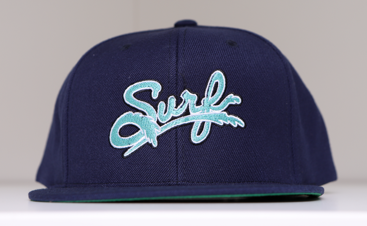 Atlantic City Surf Script Baseball Snapback Hat